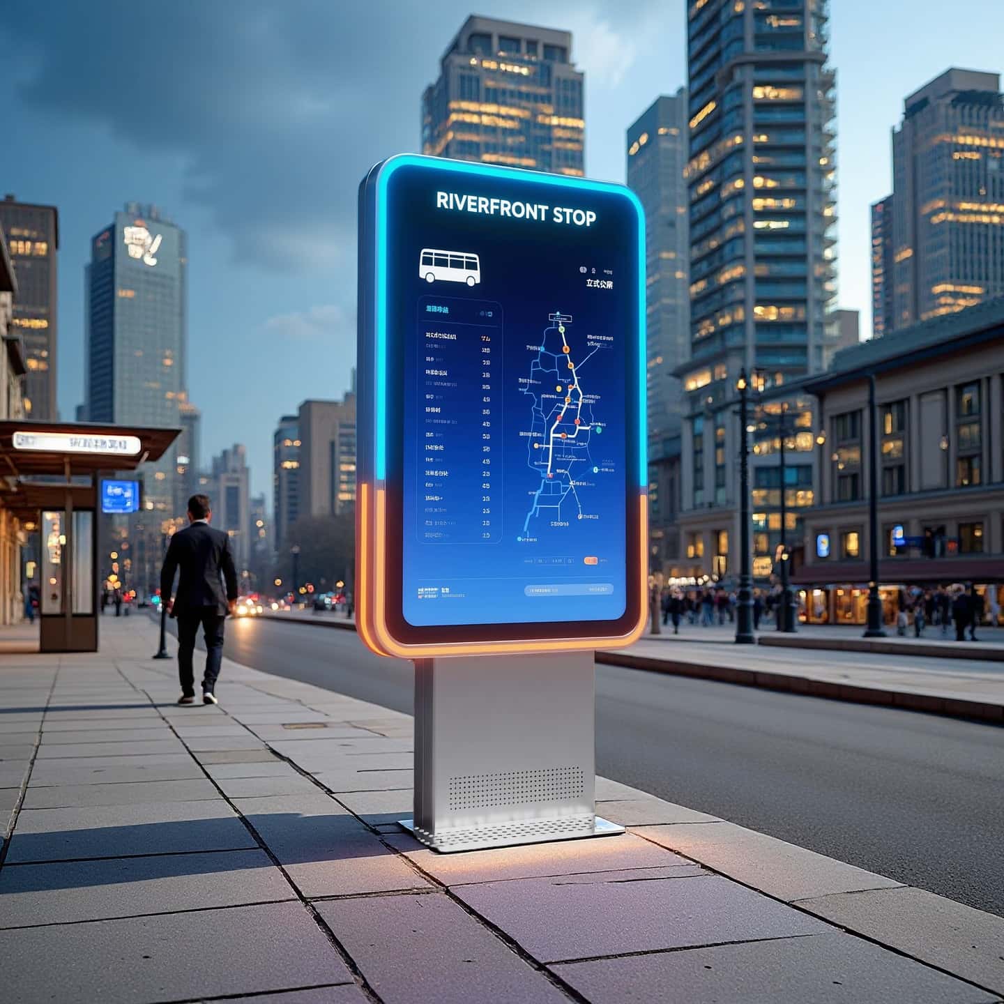 Bus stop digital signage